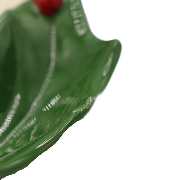 Vintage 1979 Holly Christmas Divide 4 Section Bowl Serving Dip Tray - Picture 9 of 10